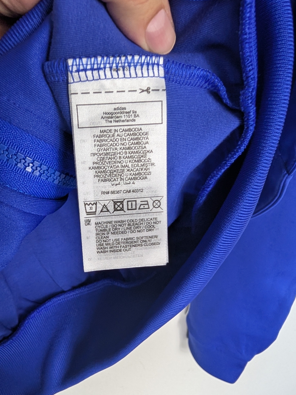 adidas Women's Blue Track Jacket - Classic Trefoil Detachable Sleves - Picture 5 of 12